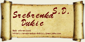 Srebrenka Dukić vizit kartica